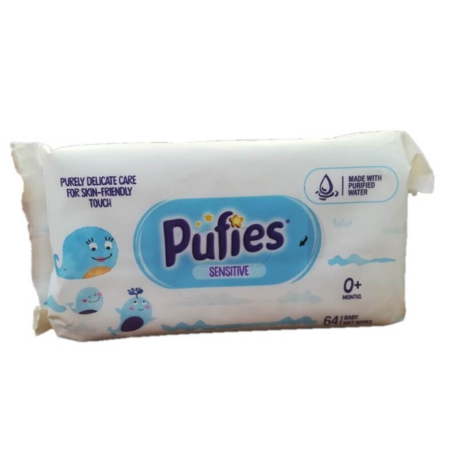 Pufies Baby Art Lingettes humides sensibles, 64 pièces, Ficosota Sintez