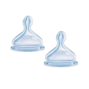 Nuk First Choice Air System 6 Months Plus Przezroczyste wentylowane smoczki silikonowe 6 miesięcy plus zestaw 2 sztuk