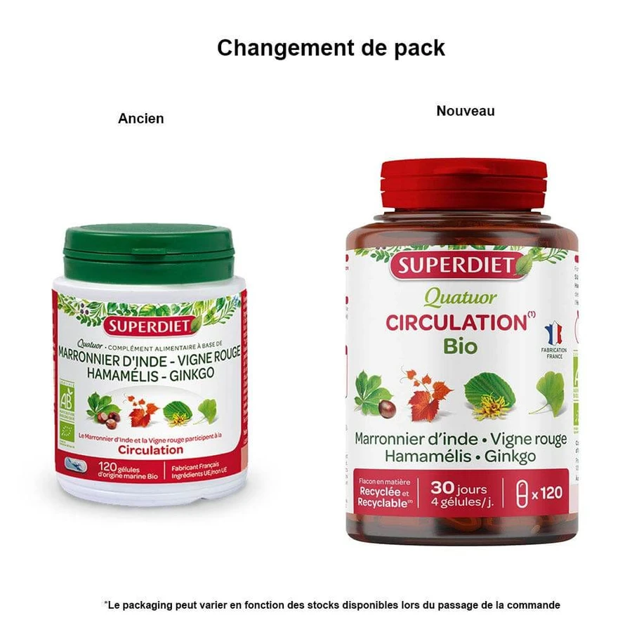 Superdiet Quatuor Durchblutung Red Vine 120 Kapseln 120 Gélules