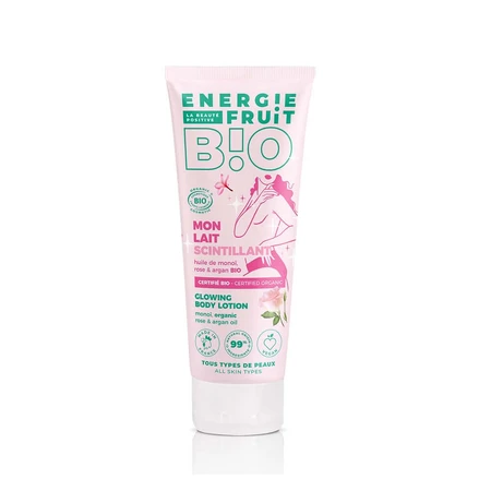 Energie Fruit Scintillant Lapte de corp certificat organic Monoi, trandafir și ulei de argan SCINTILLANT MONOÏ ROSE 200 ml