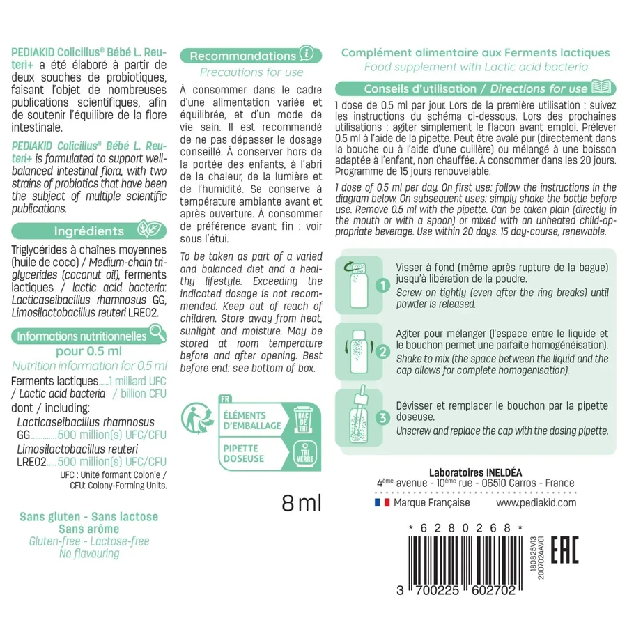 Pediakid Colicillus Bebe con pipetta di dosaggio 8ml