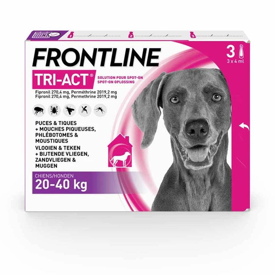 Frontline Tri-act Spot-on Dog 20-40 kg 3 4-mL pipettes