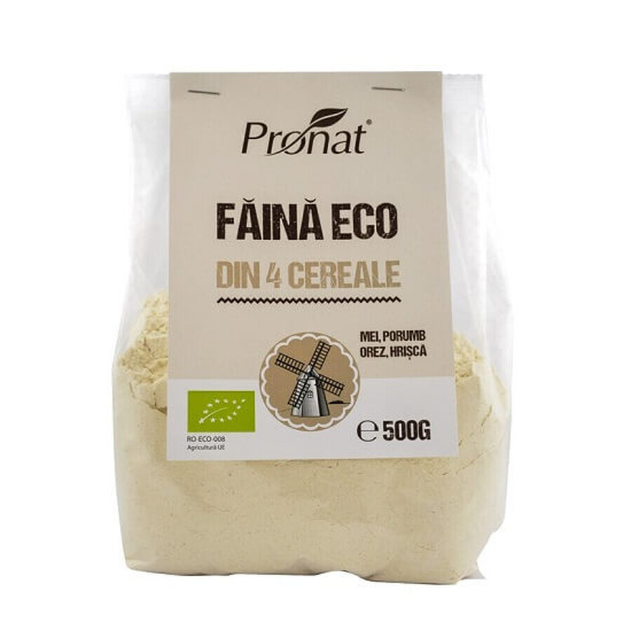 Eco meel van 4 granen, 500 gr, Pronat