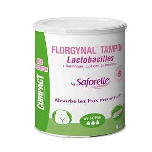 Saforelle Florgynal Tampons mit Lactobacillus für die Menstruation Super kompakt mit Applikator X9