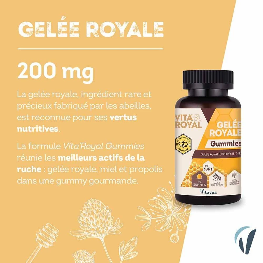 Vitavea Santé Vita'Royal Royal Jelly and Honey Lemon Flavor 30 gum