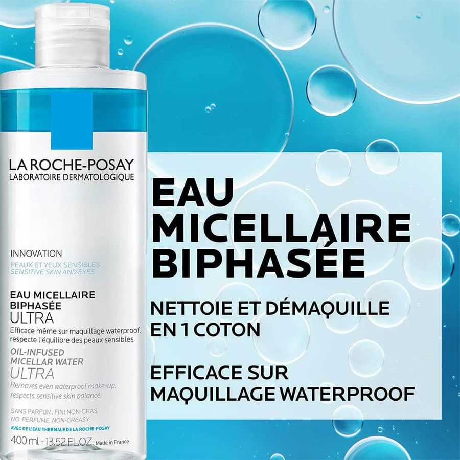 La Roche-Posay Fysiologische Reiniging Ultra Reinigend Bifasisch Micellair Water Gezicht en Ogen Waterproof 400ml