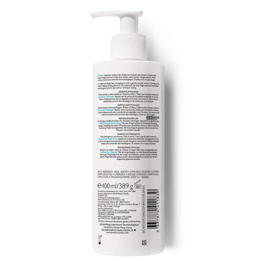 La Roche-Posay Toleriane Derma Cleansing Fluid Face and Eyes 400ml