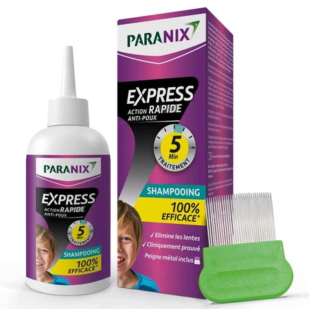 Paranix Shampooing Express Anti-Poux 5min + Peigne 300ml