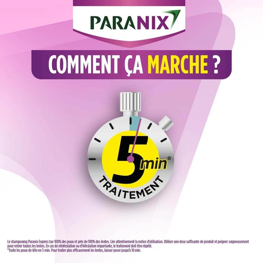 Paranix Shampooing Express Anti-Poux 5min + Peigne 300ml