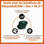 Vitascorbol Vitamine C500mg + Zink + Vitamine D 30 Capsules
