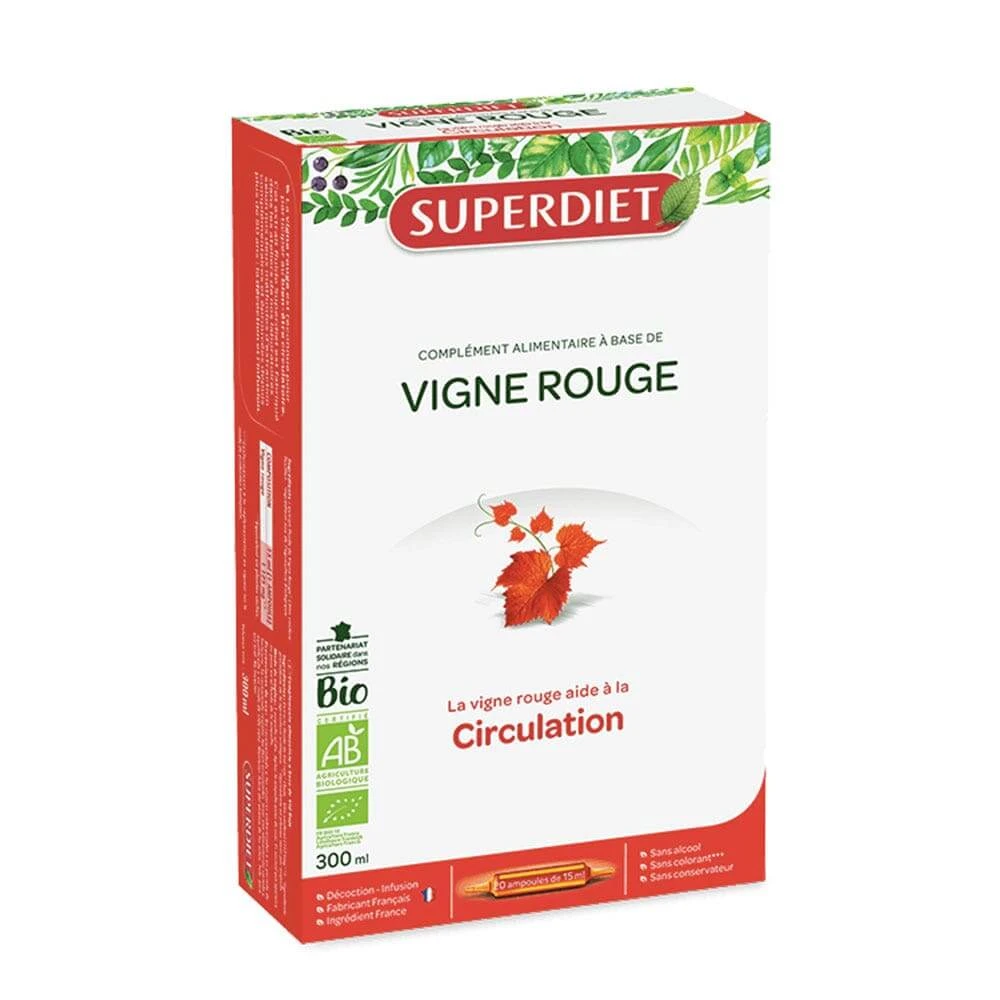 Superdiet Rode Wijnstok Biologische Circulatie 20 ampullen