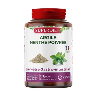 Superdiet Argile Menthe Poivrée 250 comprimidos