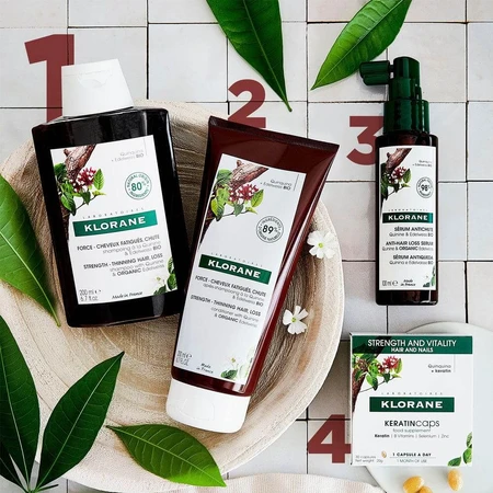 Klorane Chinin Kräftigendes und stimulierendes Anti-Fall Shampoo für müdes Haar 400ml