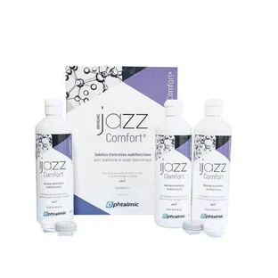 Ophtalmic Comfort Jazz Multifunctionele verzorgingsoplossing voor zachte contactlenzen Gevoelige ogen 3x360ml