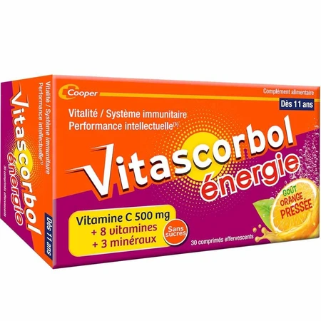 Vitascorbol Energy Orange juice flavor 30 effervescent tablets