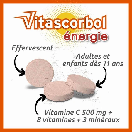 Vitascorbol Energy Orange juice flavor 30 effervescent tablets