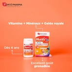 Forté Pharma MultiVit'4G Multiwitaminy dla dzieci Witaminy mineralne wzbogacone wapniem 30 tabletek do żucia: ceny i cechy