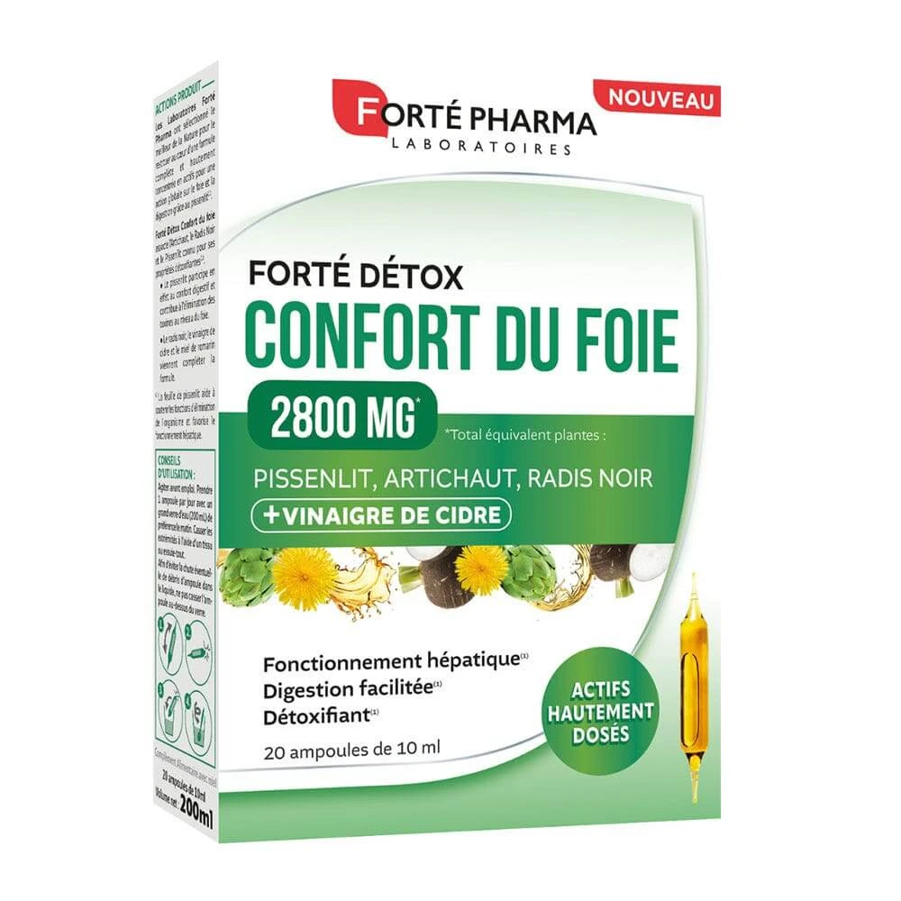 Forté Pharma FortéDétox Comfort voor de lever 2800 MG 20 Ampullen