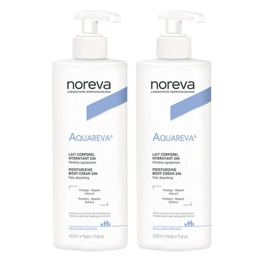 Noreva Aquareva Feuchtigkeitsspendende Körpermilch Dehydrierte Haut 2x400ml