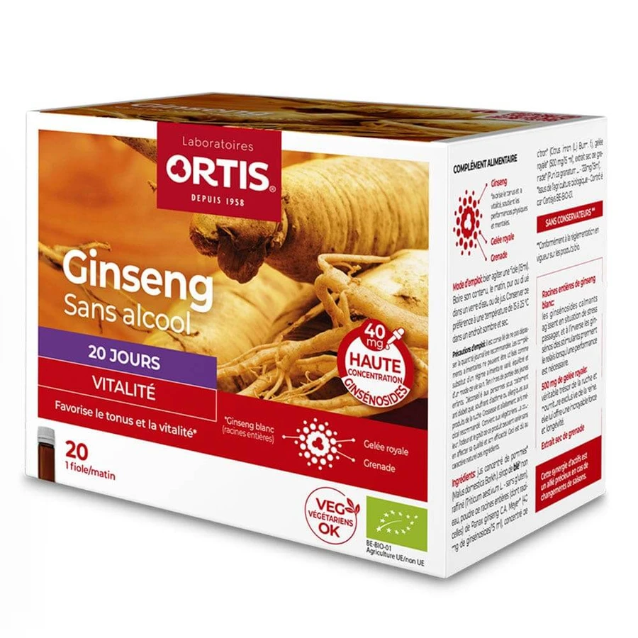Ortis Ginseng Vitality Bio 20 15 ml Shots