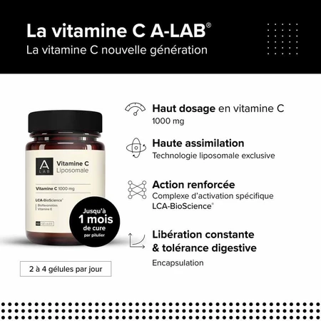 A-LAB Vitamine C liposomaal 1000mg Vitaliteit Anti-vermoeidheid Antioxidant 60 capsules