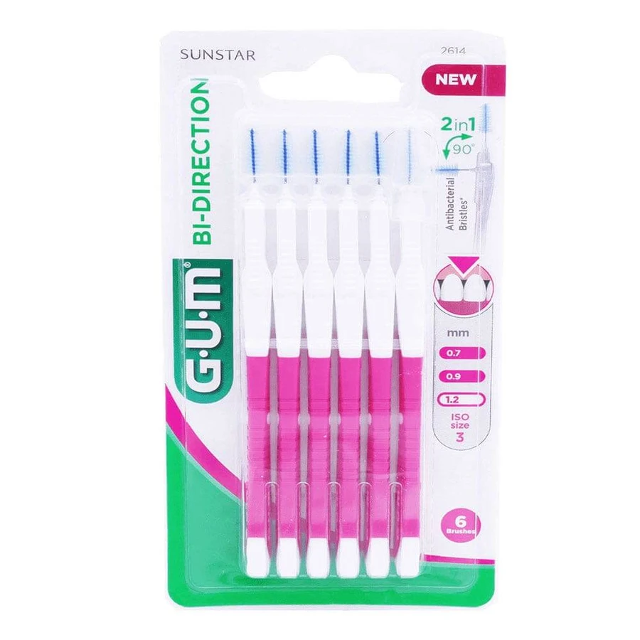 Gum Proxabrush Brossettes Interdentaires 1.2mm Bi-direction x6
