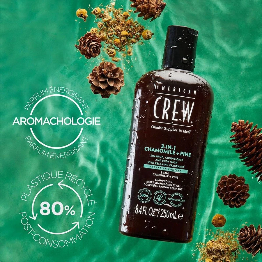American Crew Champú 3 en 1 Camomila + Pino 1L