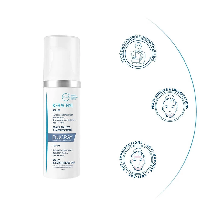 Ducray Keracnyl Serum Skóra dojrzała z niedoskonałościami 30ml: ceny i cechy