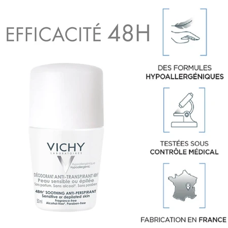 Vichy Dezodorant antyperspiracyjny 48h roll-on do skóry wrażliwej 50ml: ceny i cechy