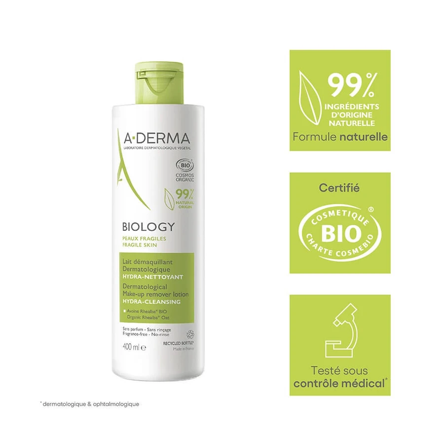 A-Derma Biologie Biologische Hydraterende Reinigingsmelk 400 ml