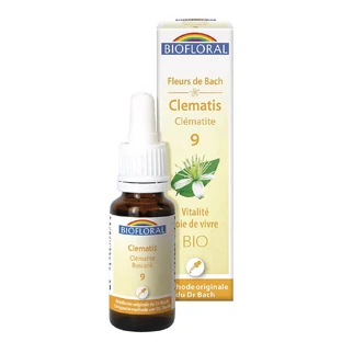 Biofloral nr 9 Clematis Organic Remedies Demeter Bach Flowers Vitalite Joie De Vivre 25ml