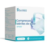 Soineo Steriele 8-laags gaaskompressen 10x10cm x50 zakken van 2