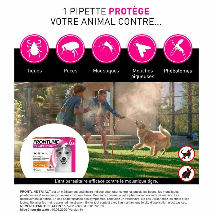 Frontline Tri-act Spot-on Dog 5-10kg 6 1ml Pipettes