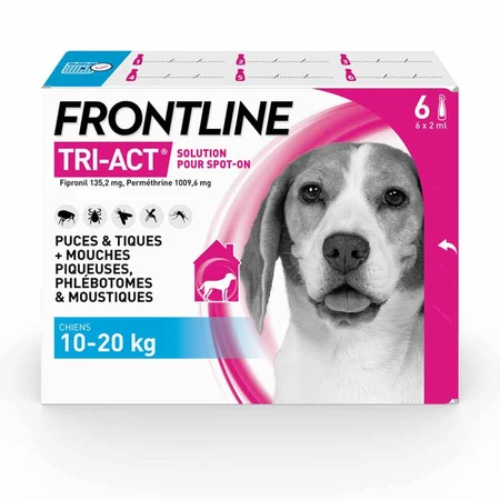 Frontline Tri-act Spot-on Dog 10-20kg 6 1-ml pipettes