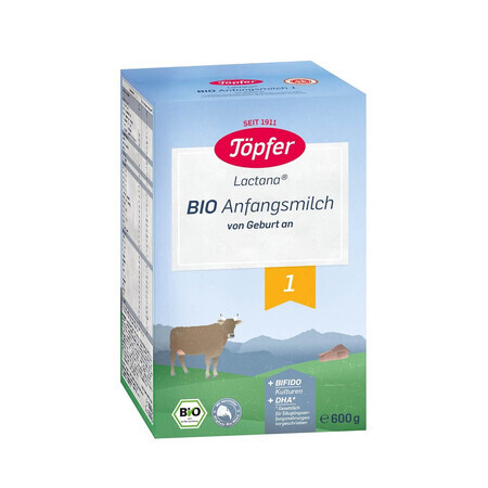 Lait en poudre Bio 1, +0 mois, 600 gr, Topfer