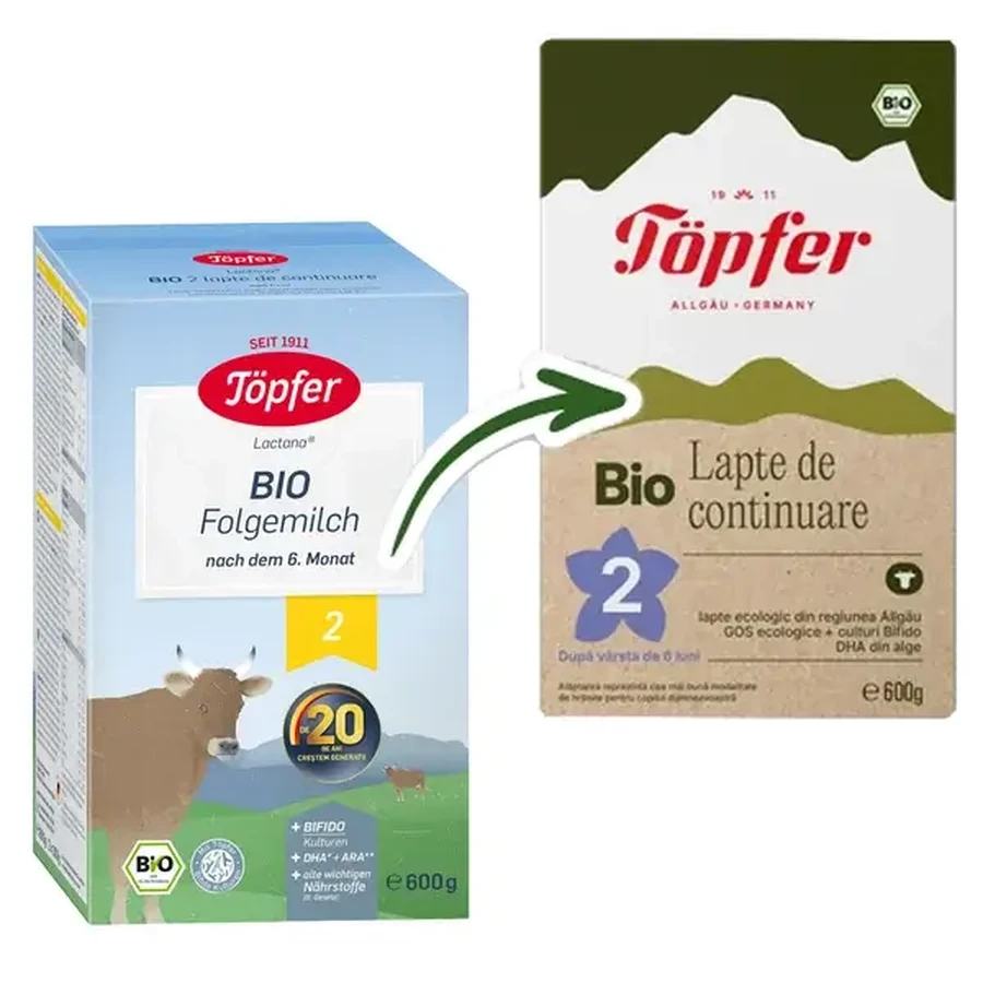 Bio 2 Lactana Milchpulver Formel, +6 Monate, 600 gr, Topfer