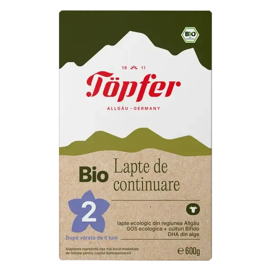 Bio 2 Lactana Milchpulver Formel, +6 Monate, 600 gr, Topfer