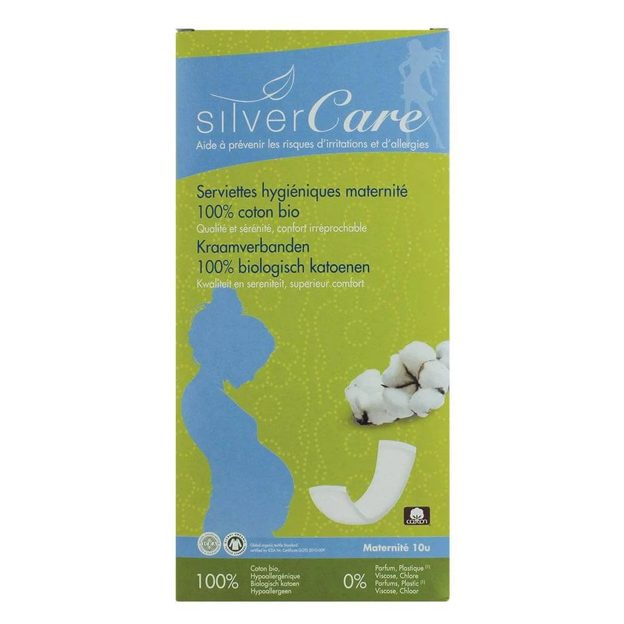 Silver Care Productos de algodón orgánico para la madre x10