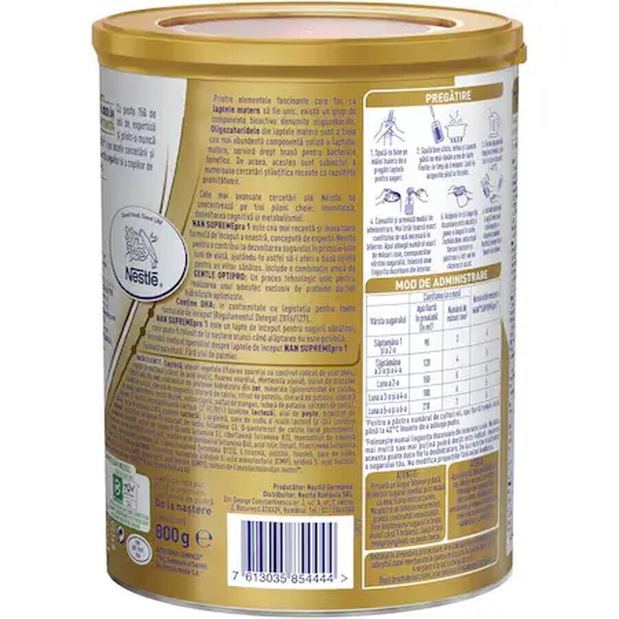 Formula de lapte praf Nan 1 Supreme Pro, 800 gr, Nestle