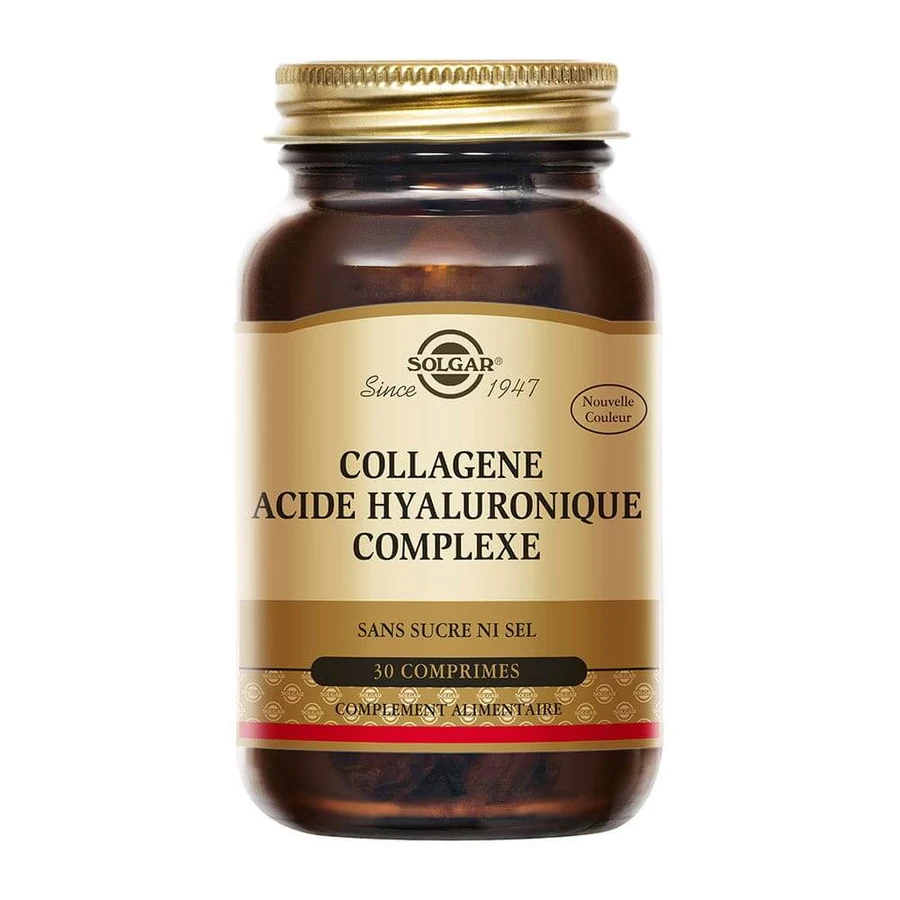 Solgar Colagen Acide Hyaluronique Complexe Beauté Peau 30 Comprimés