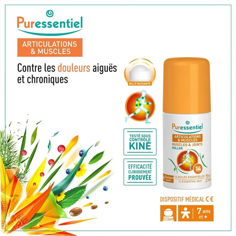 Puressentiel Gelenke und Muskeln Roll-on Massageball 75ml