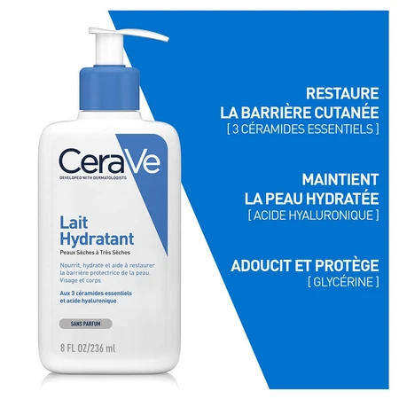 Cerave Body Leche hidratante facial y corporal para pieles secas y muy secas 236ml