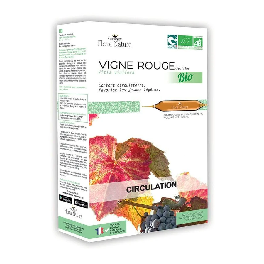 Flora Natura Vite rossa biologica Circolazione 20 fiale