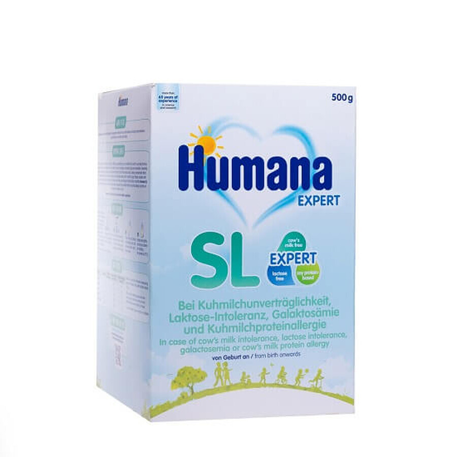 Formulă specială de lapte pe bază de soia SL, +0 luni, 500 g, Humana