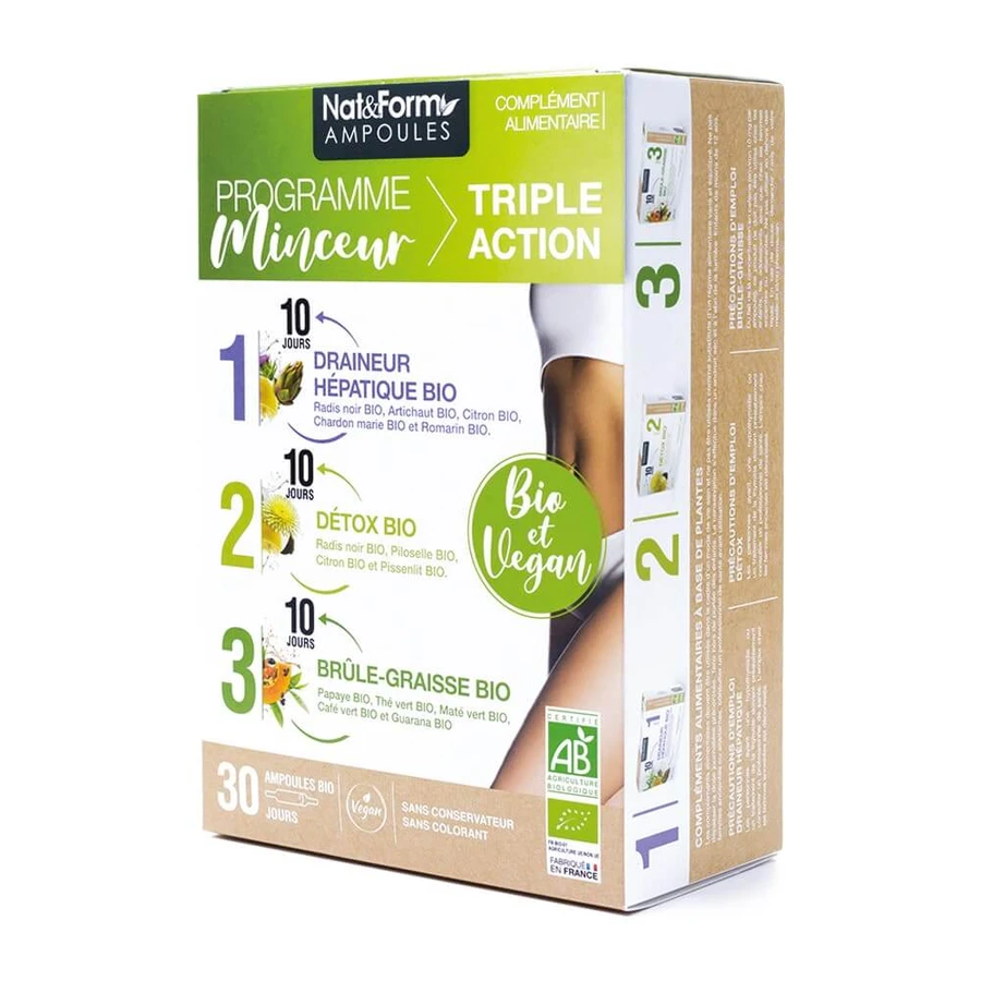 Nat&Form 3-fasen biologisch afslankprogramma 30 flacons