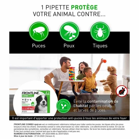 Frontline Combo Spot-on Hond XL Plus 40 kg 3 pipetten van 4,02 ml