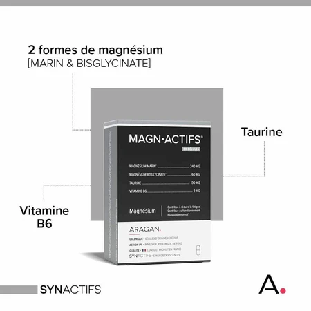 Aragan Synactifs MagnActifs Magnesium 60 Gelules