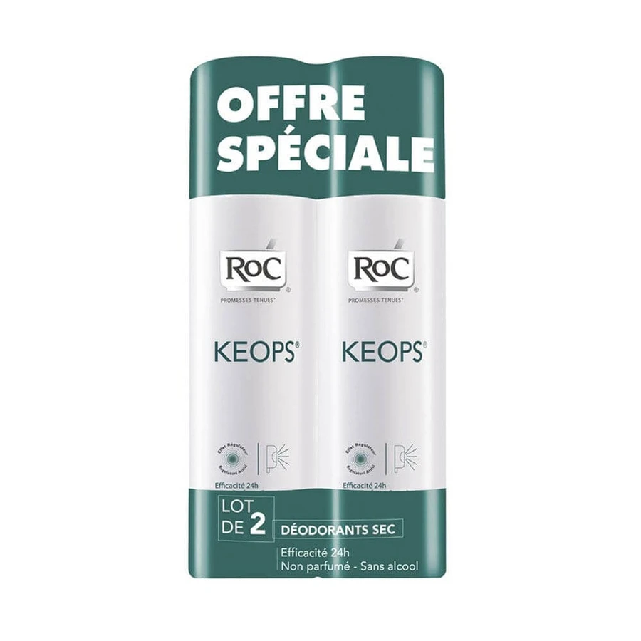 Roc Deodorant Spray Droog Vocht Overvloedig Keops 2x150ml