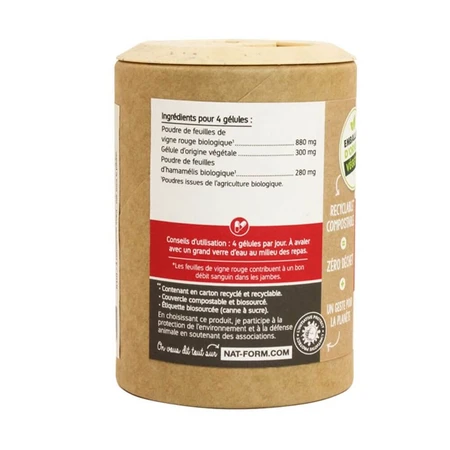 Nat&Form Kreislauf - Rote Weinrebe/Hamamelis bio 120 vegetarische Kapseln