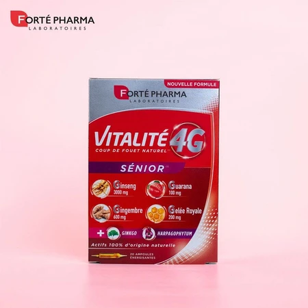 Forté Pharma Vitalité 4G Natuurlijke energizer voor ouderen met ginseng en ginkgo 20 ampullen
